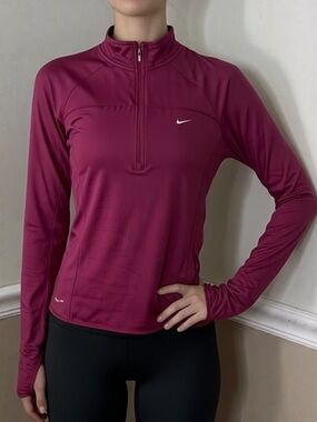 🎉 2 for $20! Nike Women's Berry Half-Zip Long Sleeve Top - medium